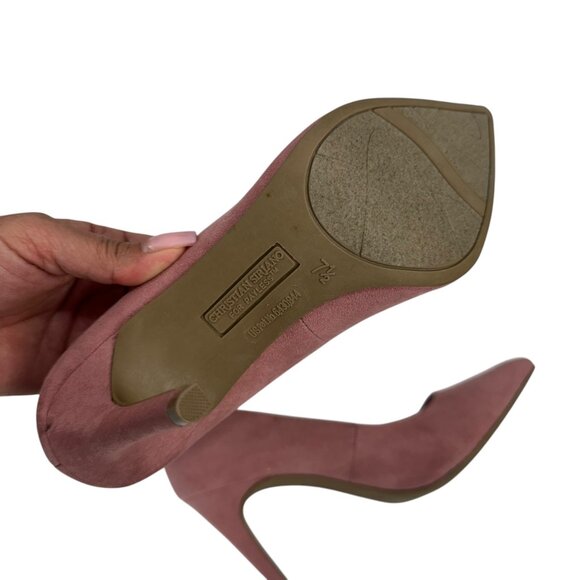 Christian Siriano Pink Faux Suede Pointed Toe Stiletto Heels Womens Shoes SZ 7.5 - Picture 3 of 14